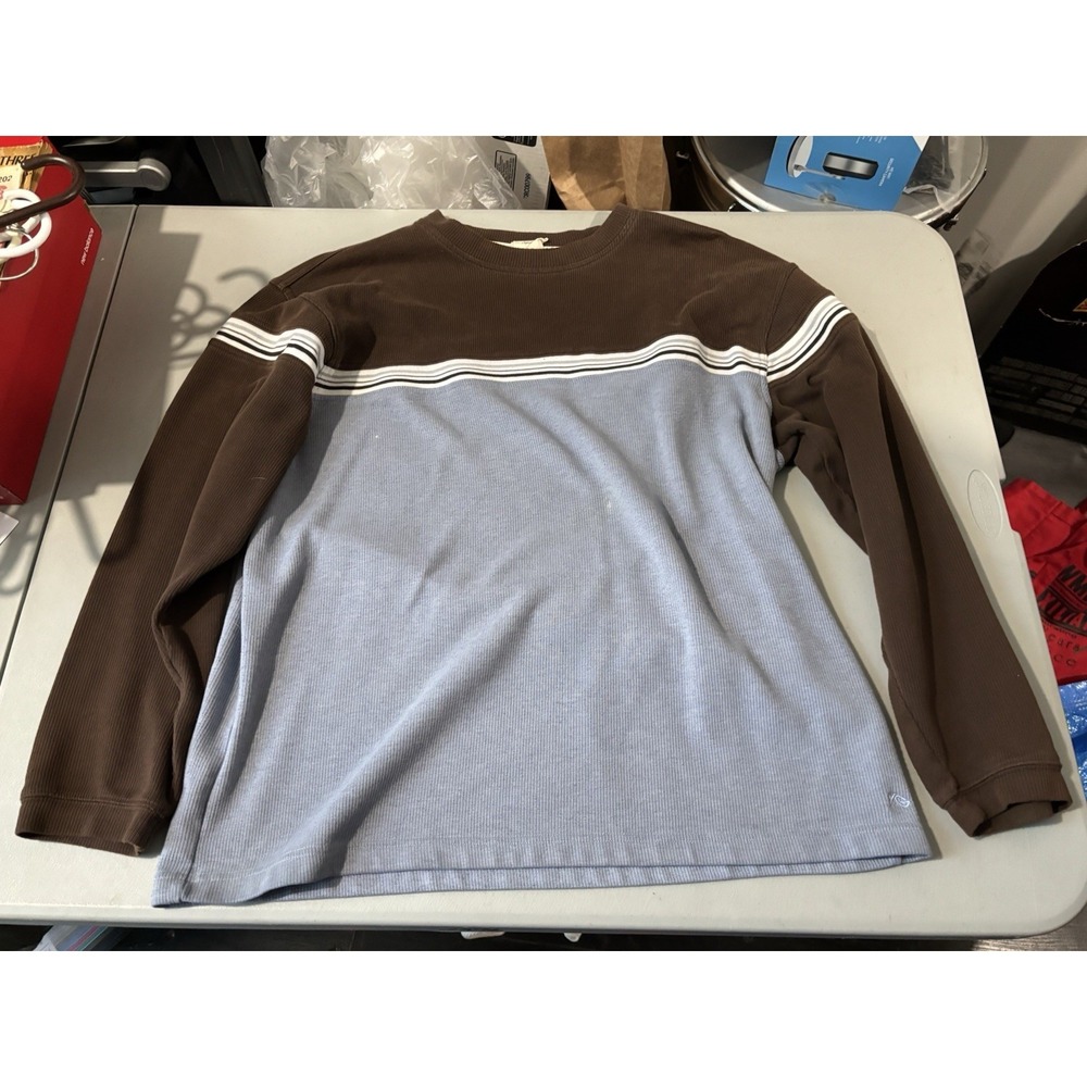 Vintage y2k XG Point Zero Style Striped Sweater Size L  BrowGrunge Surfer Skater